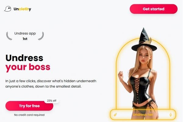 Unclothy AI deepfake platform interface and features